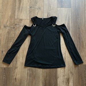 Black Cold Shoulder Top